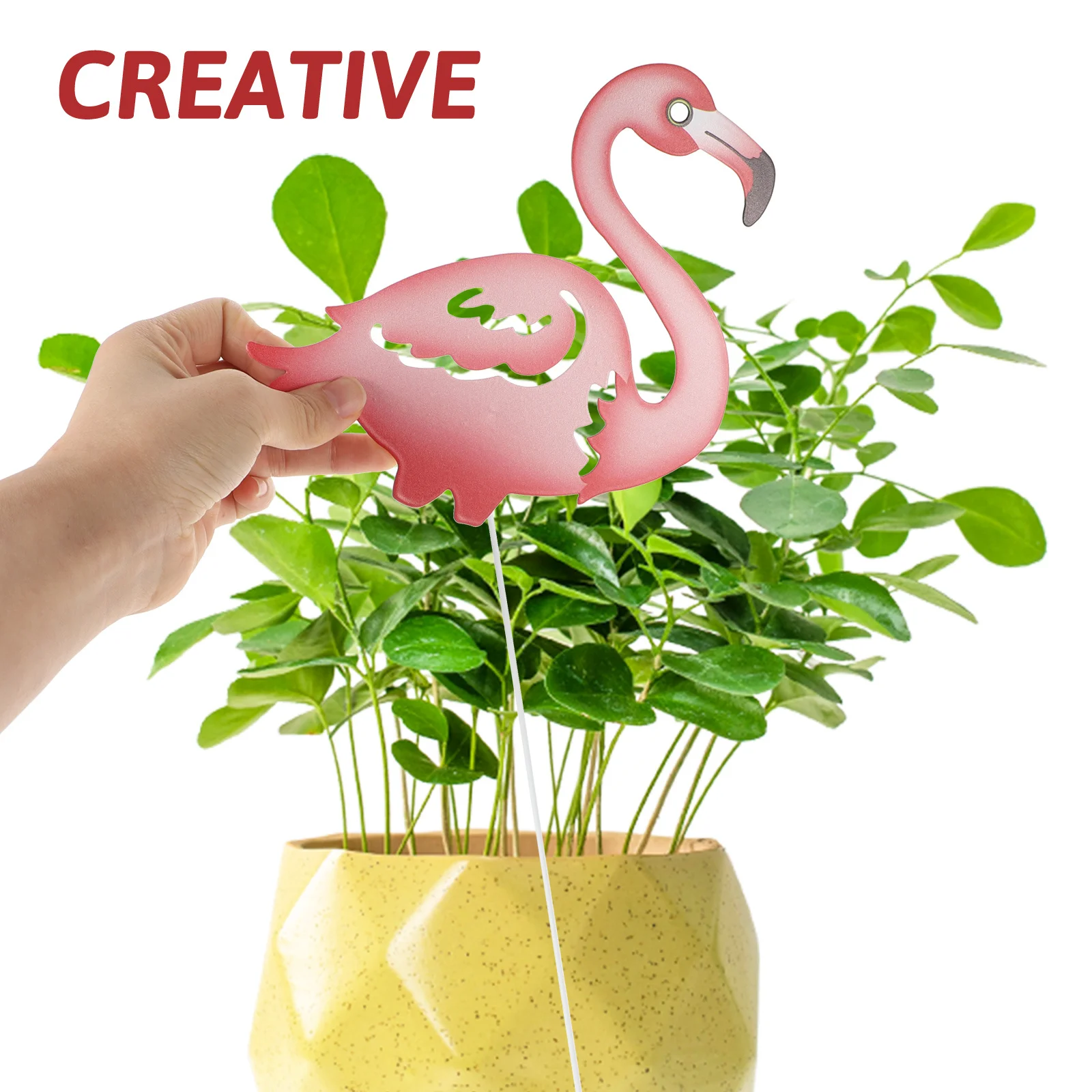 

2Pcs Iron Flamingo Decor Garden Stake Realistic 3D Lawn Ornament for Outdoor Yard Patio Decoration Flame Resistant Metal Stakes