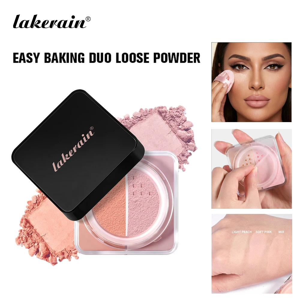 

2-Color Baking Loose Powder Brightening Correction Long Lasting Wear Smooth Matte Finish Mild Concealer Oil Control Loose Powder