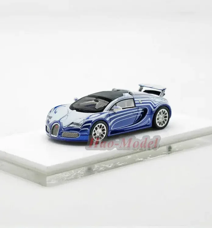 

LJM 1/64 для Bugatti Veyron Limited, модель автомобиля из смолы, литая под давлением имитация игрушек, подарки на день рождения для мальчиков, хобби, демонстрационные украшения, синий