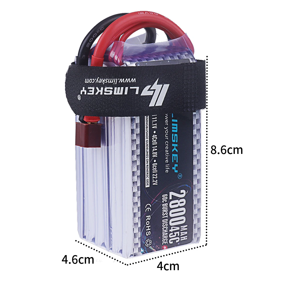 LILMSKEY 22.2V 2800mAh 45C LiPo Battery 6S For RC Car Drones Quadcopter Helicopter Boat Spare Parts 6S Battery with XT60 Dean T