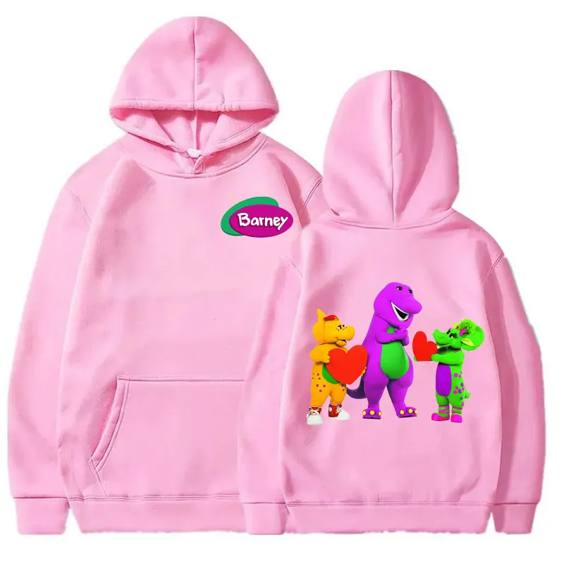 

Barney and Friends Purple Dinosaur Hoodies Parent-child Clothing Mom and Dad Clothes Graphics Sweatshirt Fashion Streetwear