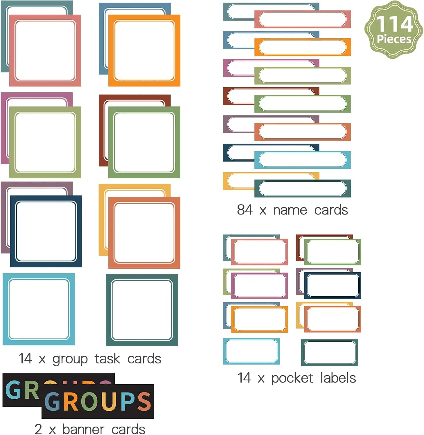 114 Card Small Group Management Pocket Chart Classroom Organization Tool for Teachers Educational Learning Supplies
