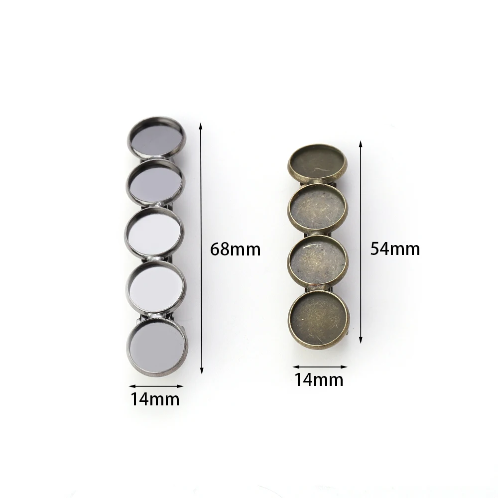 5pcs Fit 12mm Round Cabochons Hairpins Blank 4/5 Base Settings Hair Snap Clips For DIY Hair Making Accessories Gift