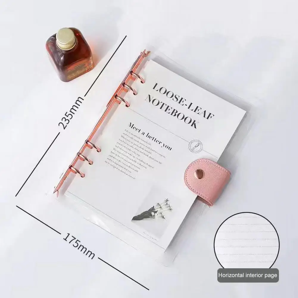 Ins Style Transparent Planner Notebook Simple Easy To Carry Journal Book Loose-leaf Notepad PVC Loose-leaf Shell For Students