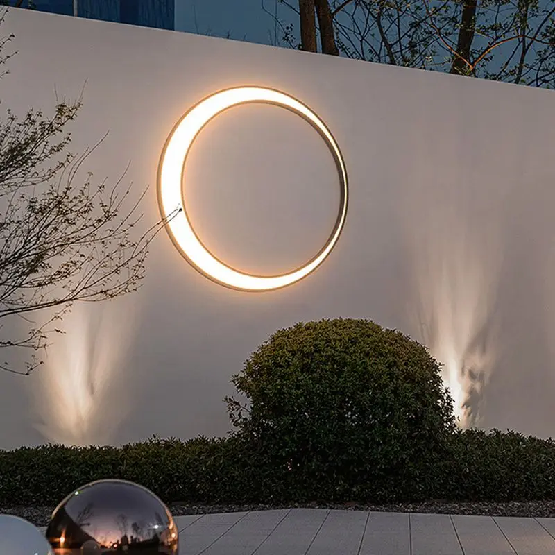 

Outdoor wall light Modern IP65 Minimalist waterproof LED Villa terrace garden street light with full moon background porch light