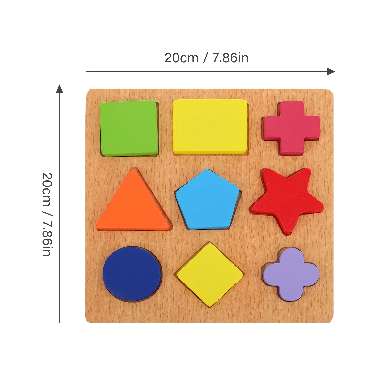 1 set 1 Set Wooden Geometric Shape Puzzle Board Kids Color Recognition Matching Game Educational Math For Toddlers Puzzles