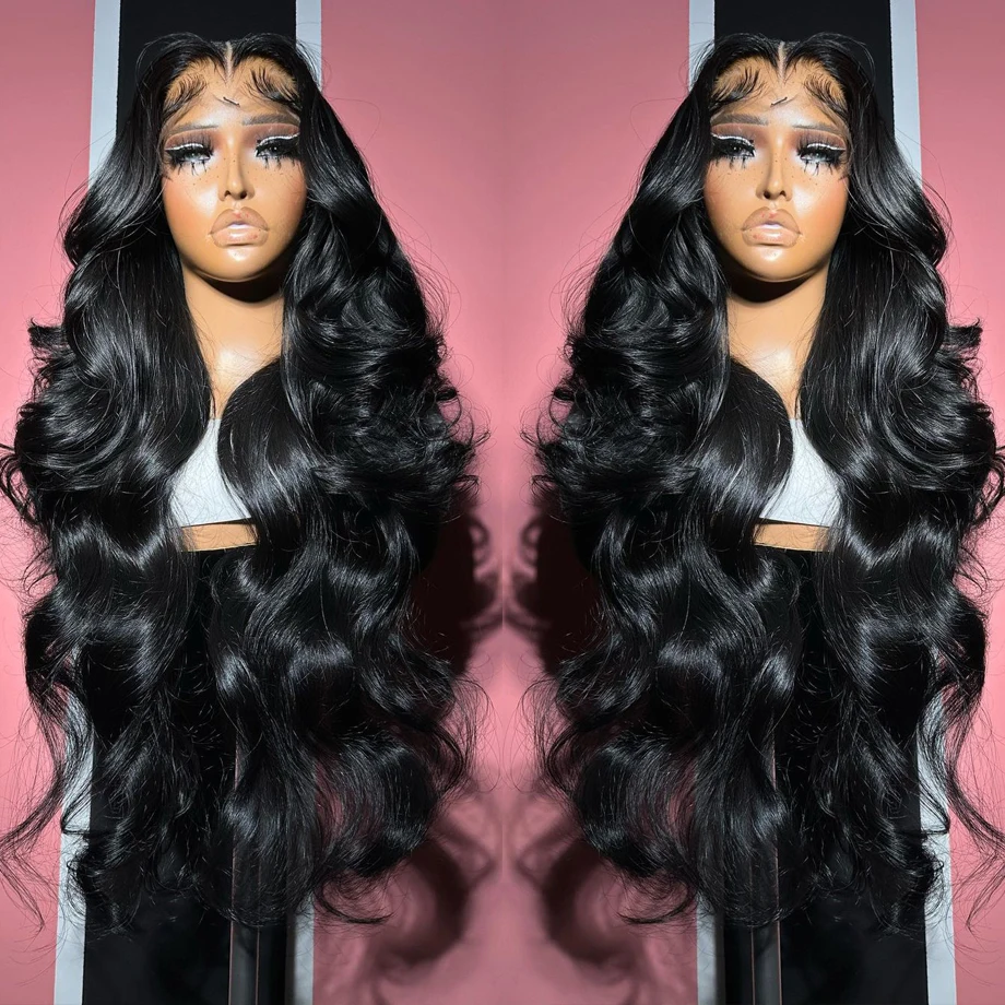 

40-дюймовые парики из натуральных волос с волнистой текстурой 13x4 и 13x6 HD кружевной основой для чернокожих женщин, предварительно выщипанные, с эффектом свободной волны