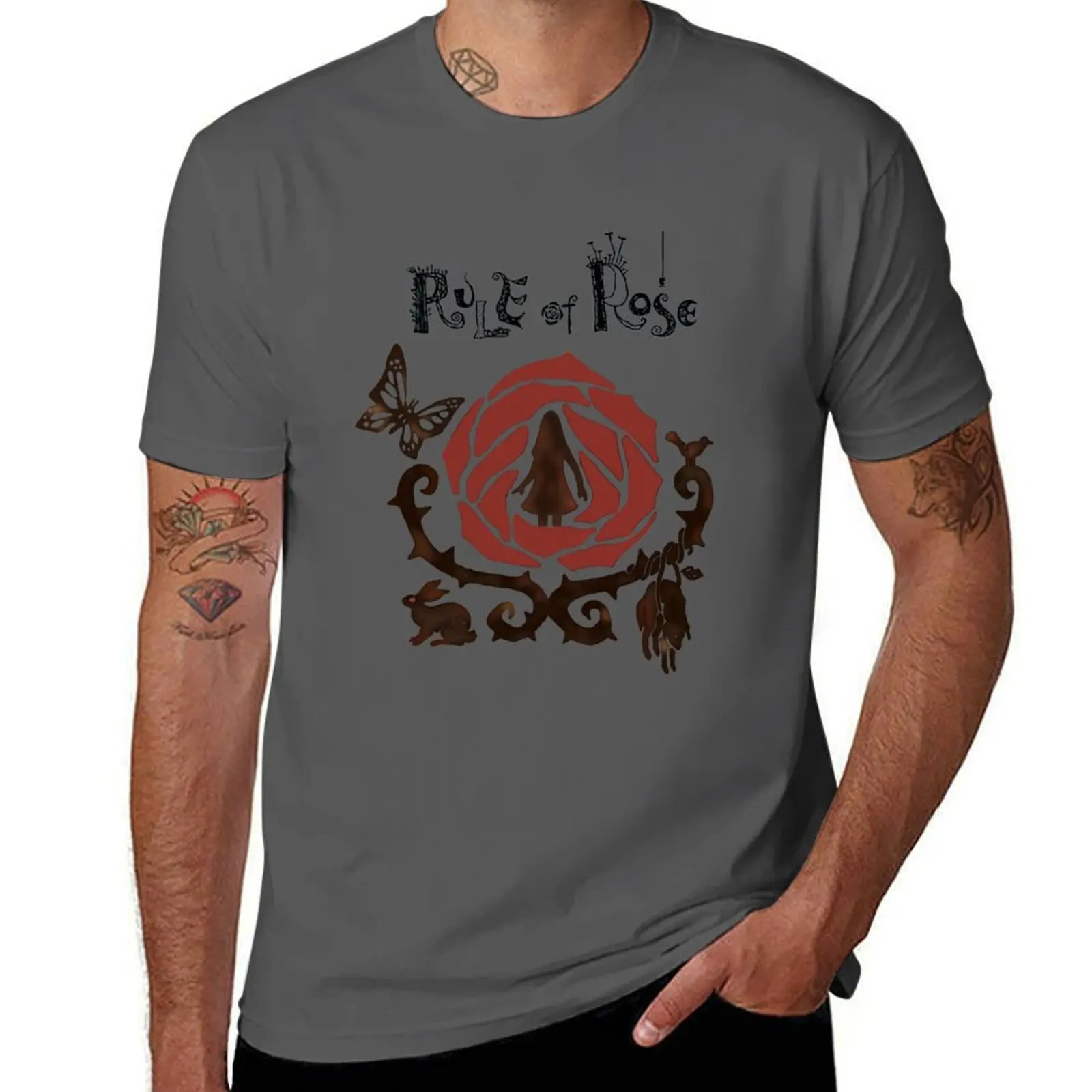 

Rule Of Rose Title T-Shirt rapper graphic tees cotton man t-shirts plus size tops cute tops t shirts men