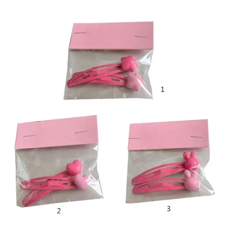 652F Pink Series Hairpins Hot Girls Star/ Heart/ Rabbit Hair Clip Spring Summer Hair Clip for Woman Ponytail Hair Clip