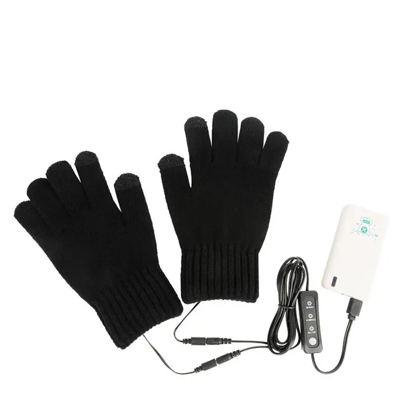 USB Heated Gloves Plush Heated Glove For Women Adjustable Temperature Heating Mitten With Switch Winter Hands Warm Laptop Gloves