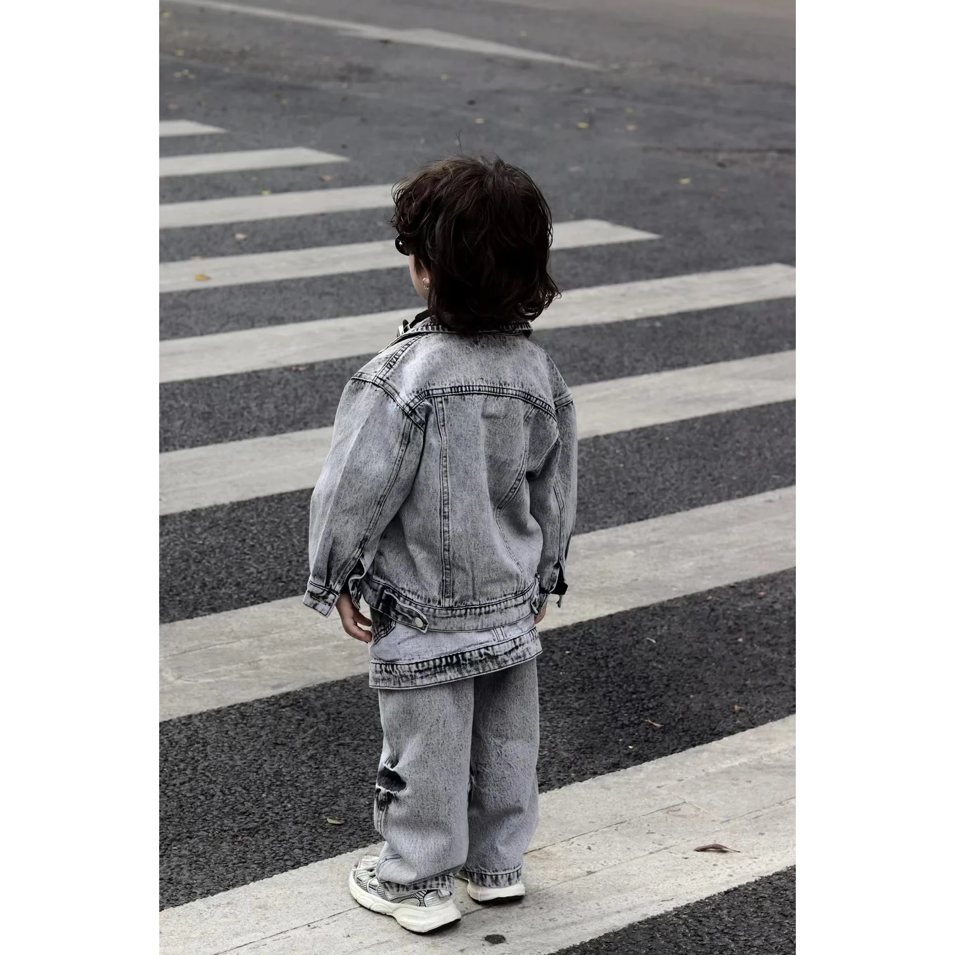 Baby Boys bambini cappotto di jeans primavera autunno Kid Fashion casual Gentleman Jean Top + pantaloni larghi 2 pezzi abiti Set Streetwear bello