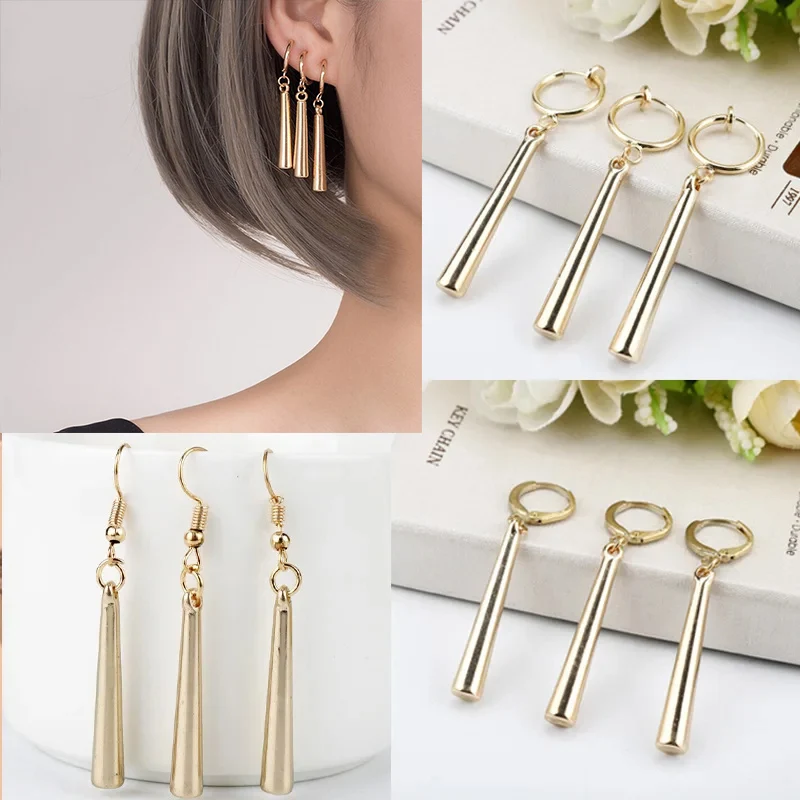 3Pcs/Set Anime Roronoa Zoro Cosplay Earrings Sauron Ear Clips Golden Pendant Hook Earrings For Women Men Jewelry