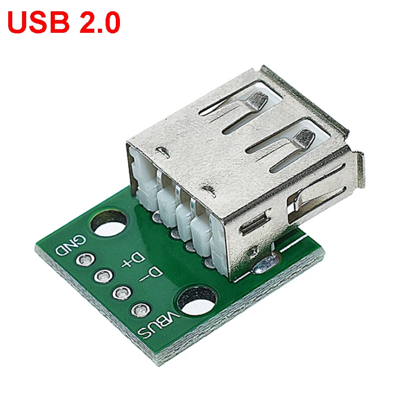 

1/5/10Pcs Type A Female USB To DIP 2.54mm PCB Connector Female USB PCB Board Connector USB PCB Socket USB Connector