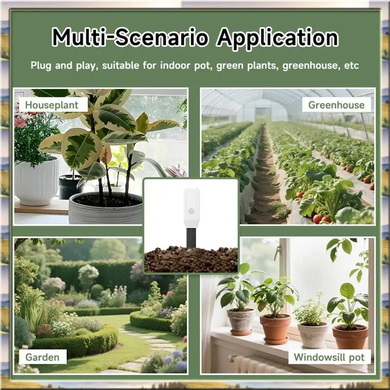 AA46 HOT-Wifi Soil Tester Sensor Soil Water Content Humidity For Flower Plant Pot Vegetable Planting Machine
