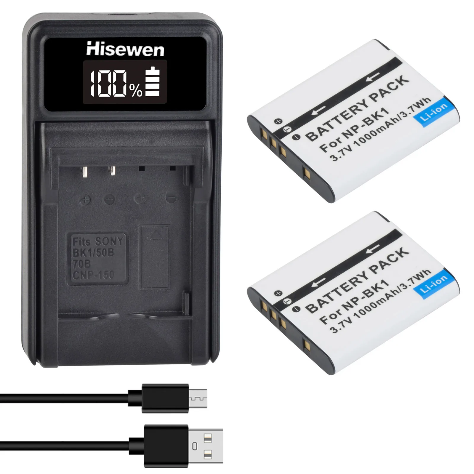 NP-BK1 NP BK1 Bateria 1000mAh Battery +LED USB Charger For Sony Cybershot S780 S950 S980 W190 W370 W180 DSC-S950 MHS-PM1 MHS-PM5 image 3