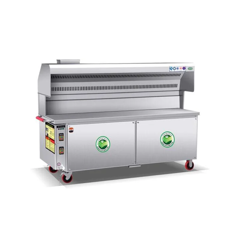 شاحنة شواء بدون دخاني شواية شواء تنقية بدون دخاني شاحنة شواء تجارية من الفولاذ المقاوم للصدأ فحم بدون دخان زيتي #5