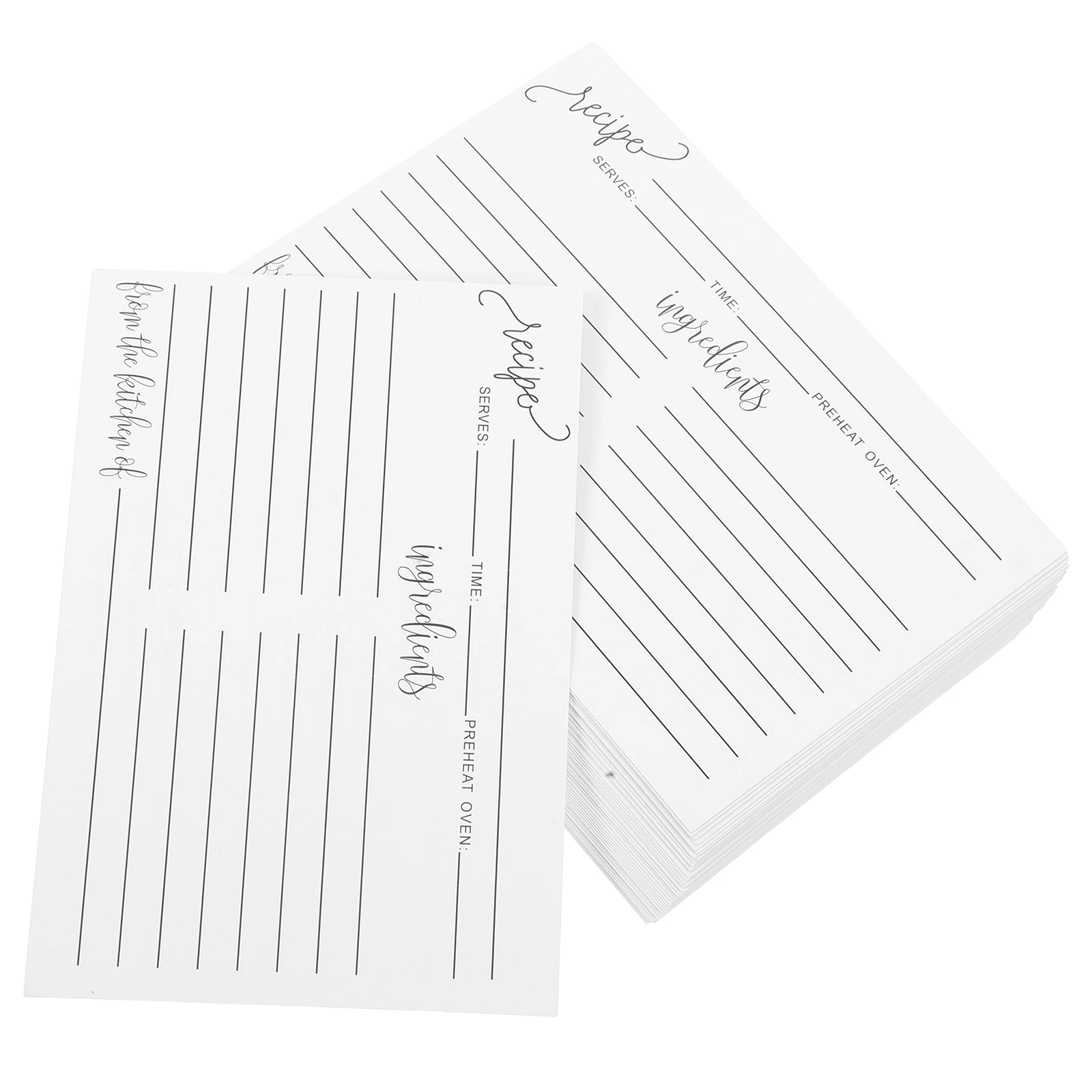 

50pcs Recipe Blank Double Sided Thick Paper Kitchen Note Cards for Handwritten Recipes Coffee Drink Baking Formulas Sturdy