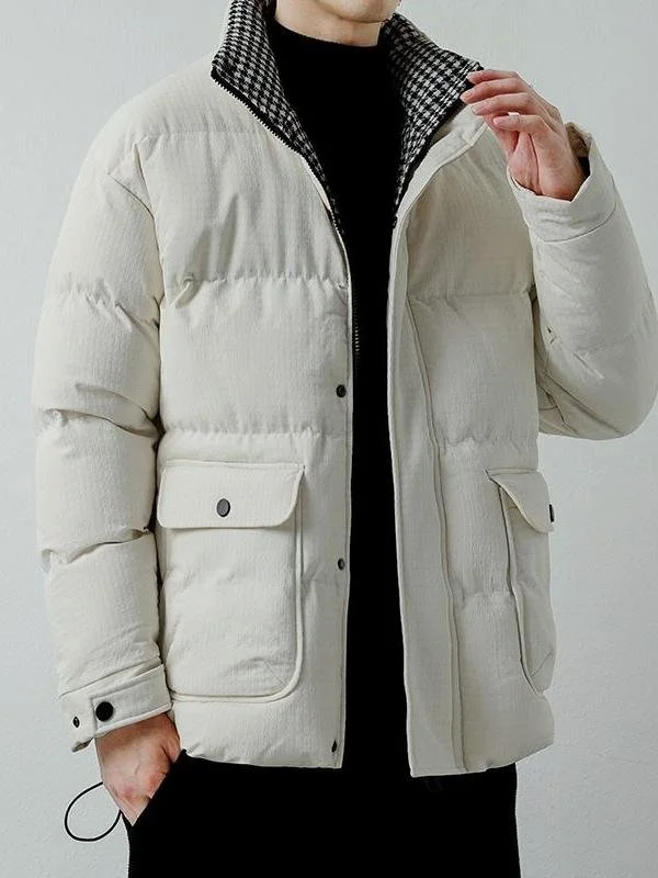 

Мужское хлопковое пальто Thiened с пуховым наполнителем, зимнее теплое длинное пальто-стойка с воротником-стойкой, со съемным капюшоном, чистый цвет
