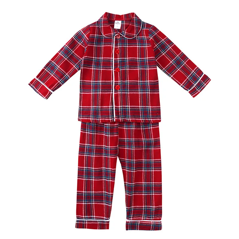 Family Christmas Pajamas Sets Boys Girls Loungewear Long Sleeve Cotton Sleepwear Children Holiday Clothes