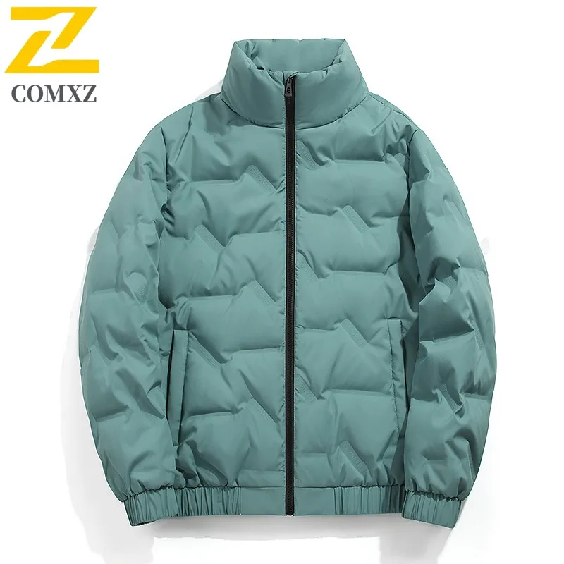 COMXZ Cotton Padded Jacket Warm Lightweight Cold-Resistant Travel Padding Coat Snowy Solid Color Padded Jacket Men's Clothing