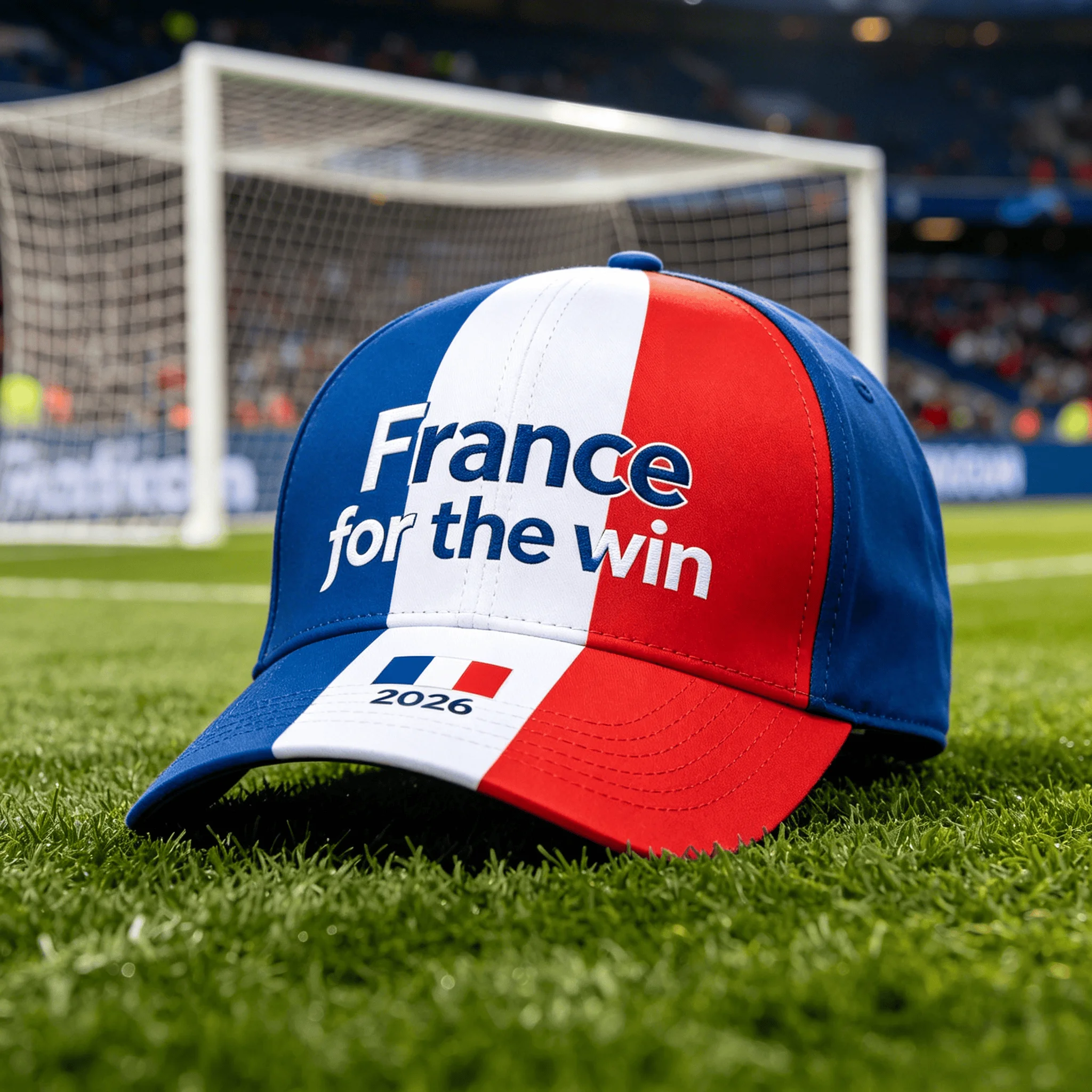 France National Flag Baseball Cap, Unisex Peaked Cap, Breathable Sun Hat with "La France Va Gagner" Print for Outdoor Daily