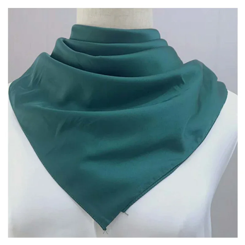 70*70 Cm Bandana Hoofddoek Voor Vrouwen Zijde Satijn Haar Sjaals Vrouwelijke Leuke Zakdoek Hals Sjaals Voor Dames groen Zwart Wit