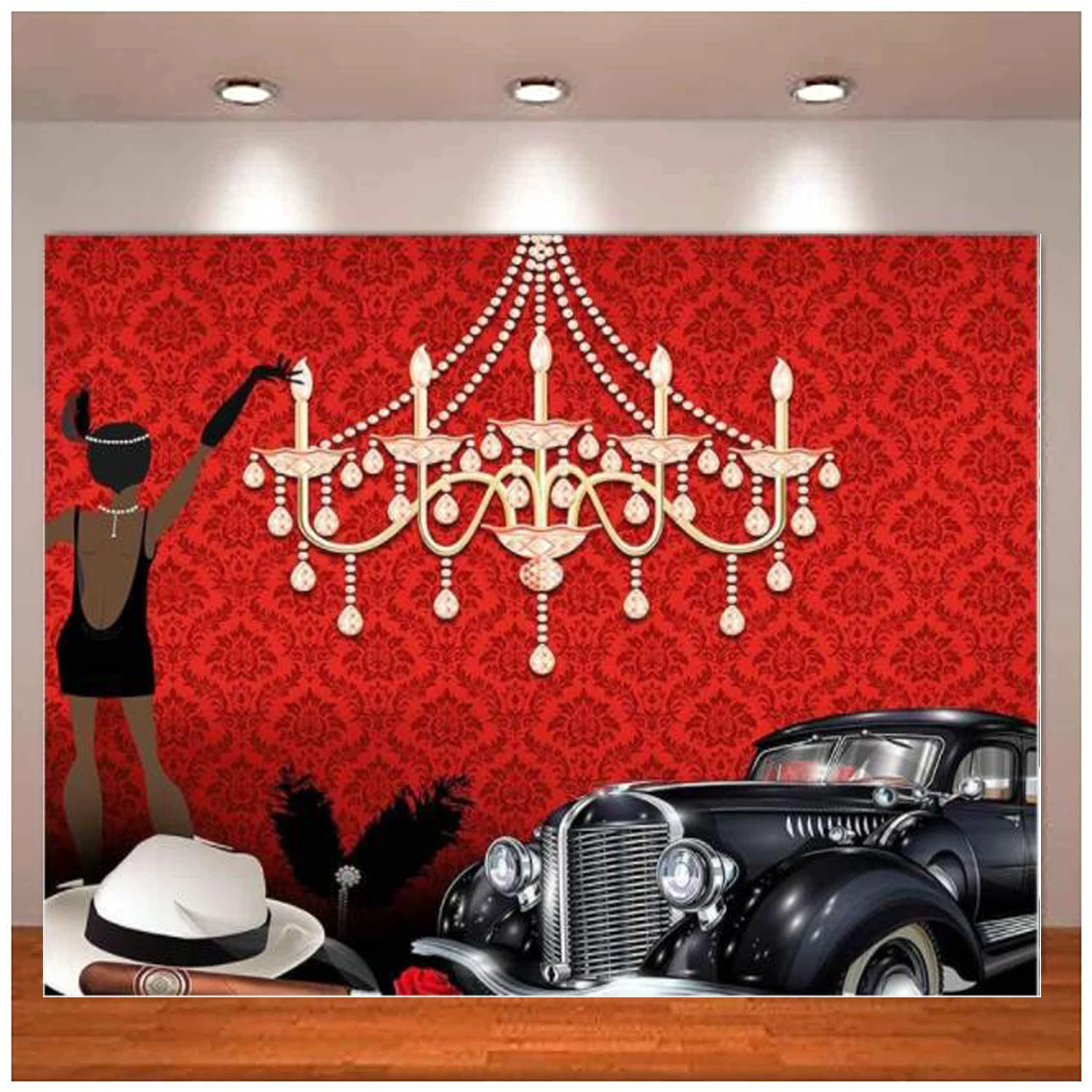 

Roaring 20's Party Photography Backdrop Harlem Night Banquet 1920s Murder Mystery Party Background Photo Booth Studio Props