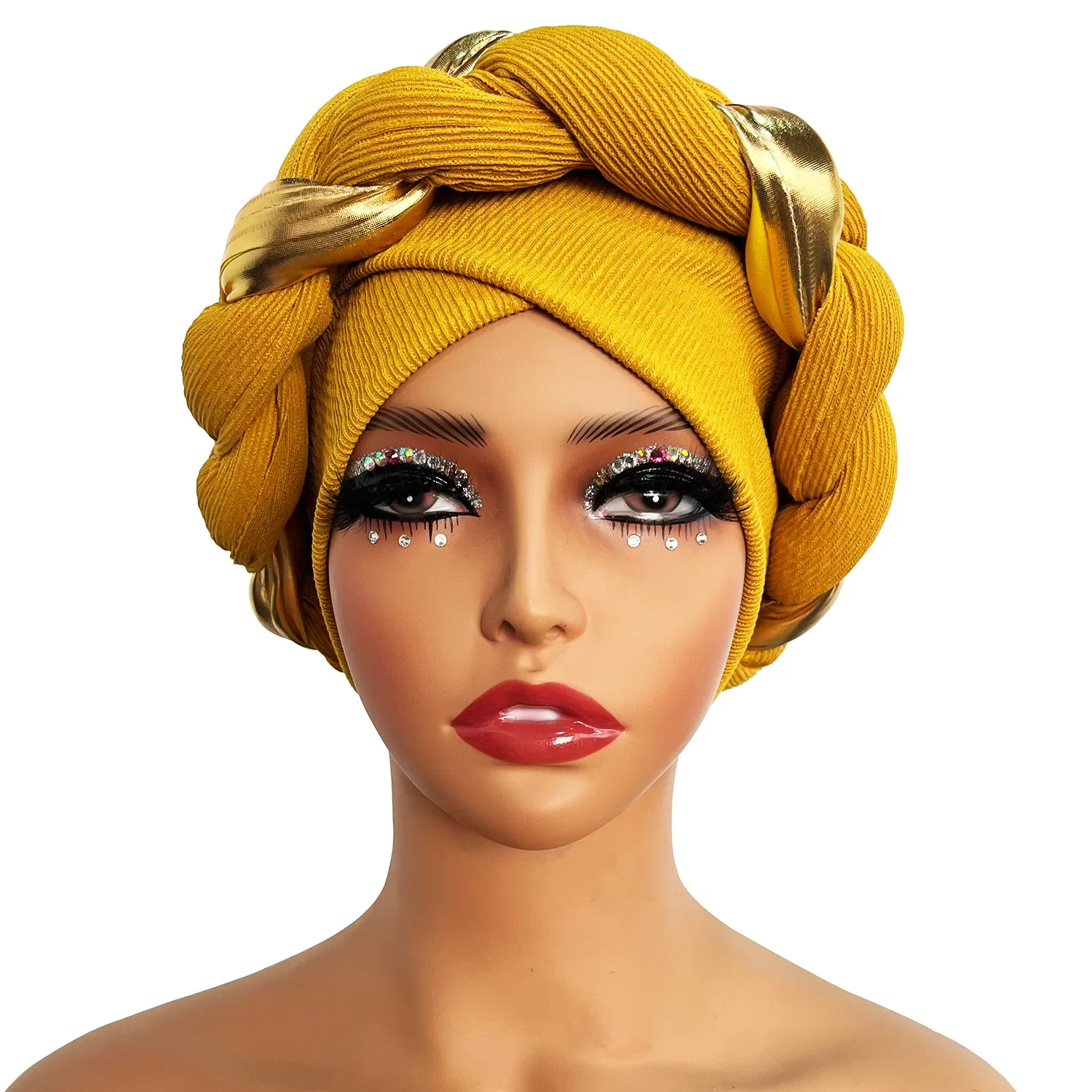 

Fashion African Headtie African Autogele Caps Women Turban Muslim Female Head Wraps