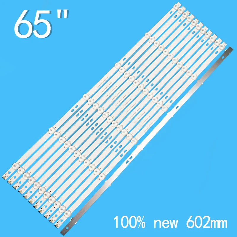 12PCSLED Backlight strip For 65D3 6X12 TV HRS_SQY65D3_6X12_2W_MCPCB 12mm_V2 HV650QUB-F9A JL.D65061330-031DS-M_V02 RNSMU6540 RTU6