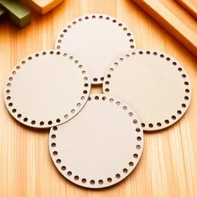 4Pcs Mini Cross Stitch Frame Wooden Bag Bottom Crochet Basket Base 15Cm DIY Knitting Craft Bag Bottom Shaper Pad