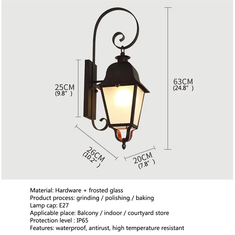 ·SOFITY Outdoor Wall Sconces Lamp Fixture Classical LED Light Waterproof Decorative For Home Porch Villa
