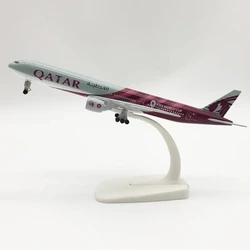 20CM Alloy Metal AIR QATAR Airways Boeing 777 B777 Diecast Airplane Model Aircraft with Wheels Landing Gears