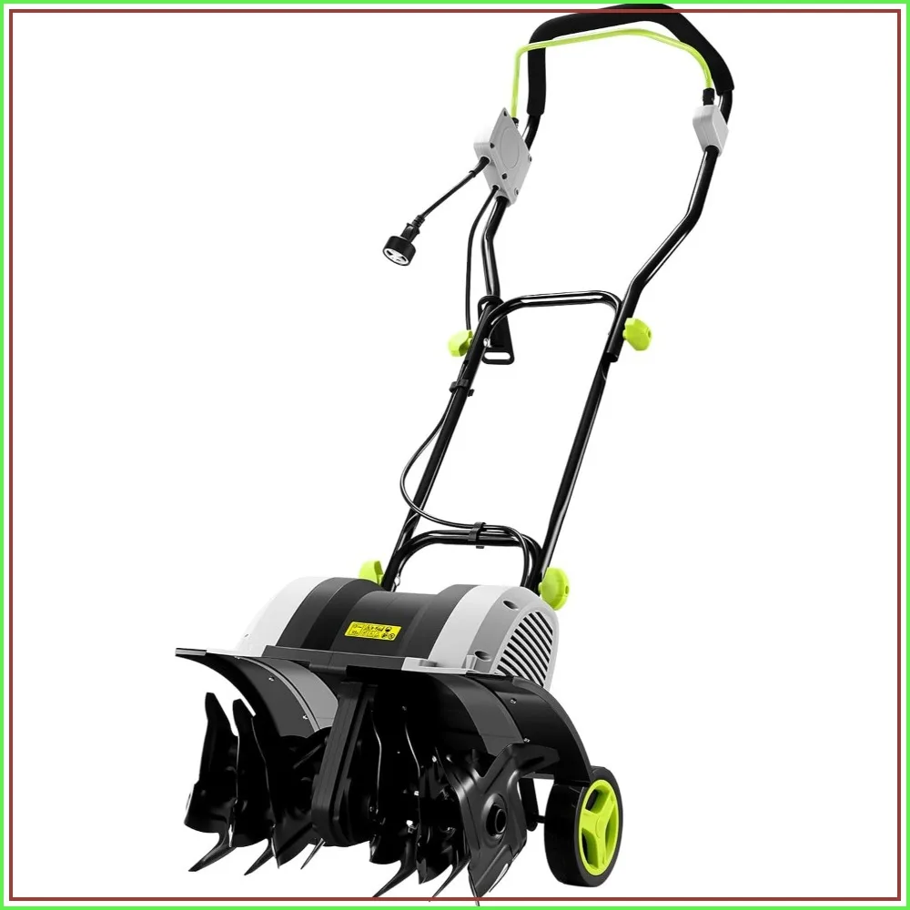 

18 Inch Electric Tiller with 6 Steel Tines, 15 Amp Garden Rototiller for Soil Digging, Adjustable Wheels