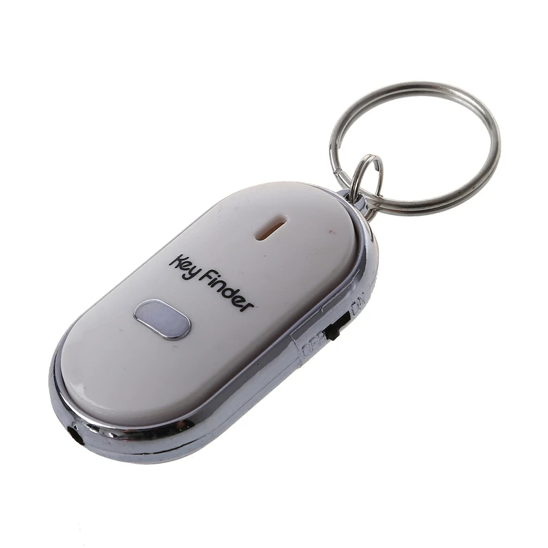 N11R- 12Pcs Whistle Lost Key Finder Flashing Beeping Locator Remote Keychain LED Ring