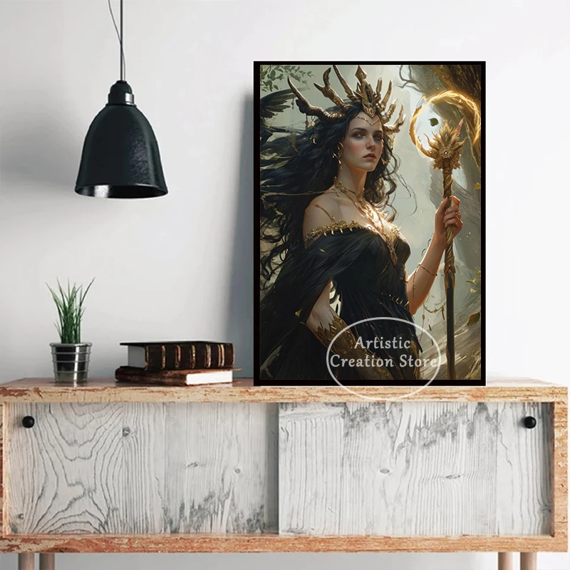 Greek Fantasy Mythology Art Apollo Athena Hestia Poster Beautiful Sexy Goddess Wall Picture Prints Canvas Modern Home Decor