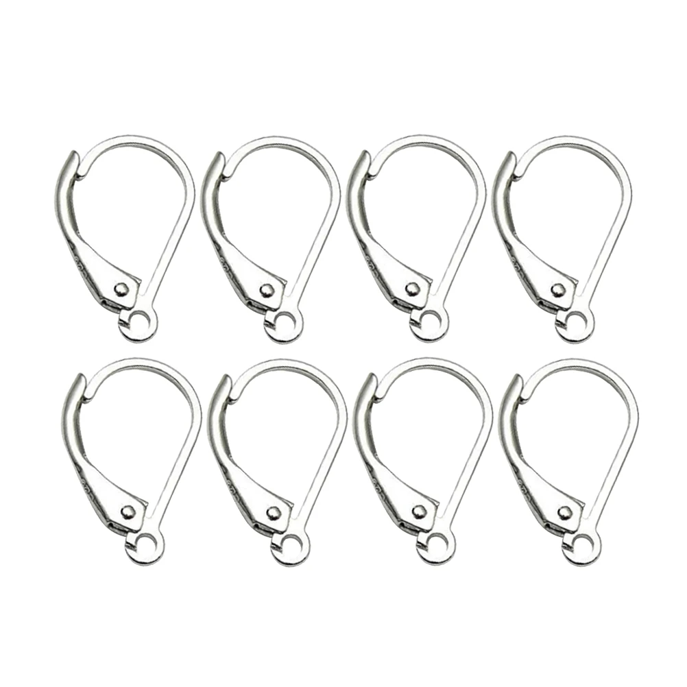 

8pcs Silver Earring Accessories Sterling Back Stopping Plugs Semi-finished Hook Material Elastic Clips Safe Skin DIY