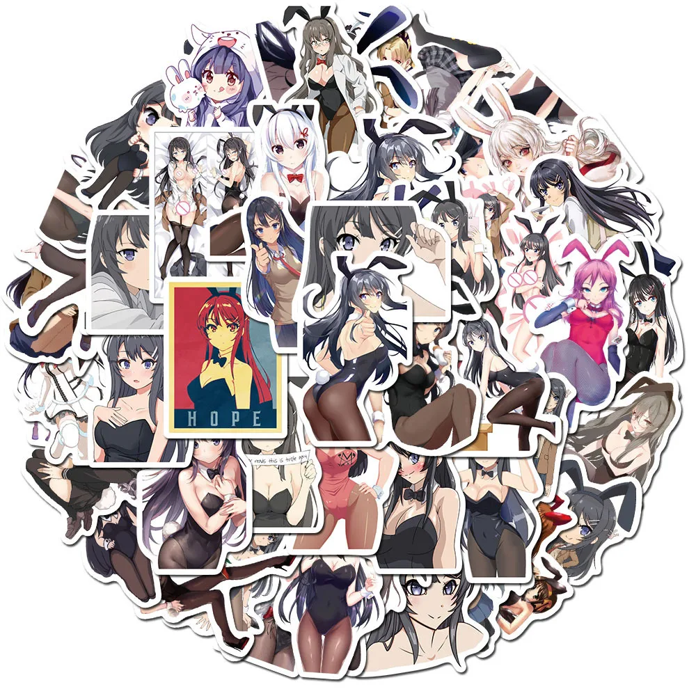 10/30/50PCS New Trend Anime Image Sexy Bunny Girl Graffiti Interior  Decoration  DIY Waterproof Sticker Children Toys Wholesale