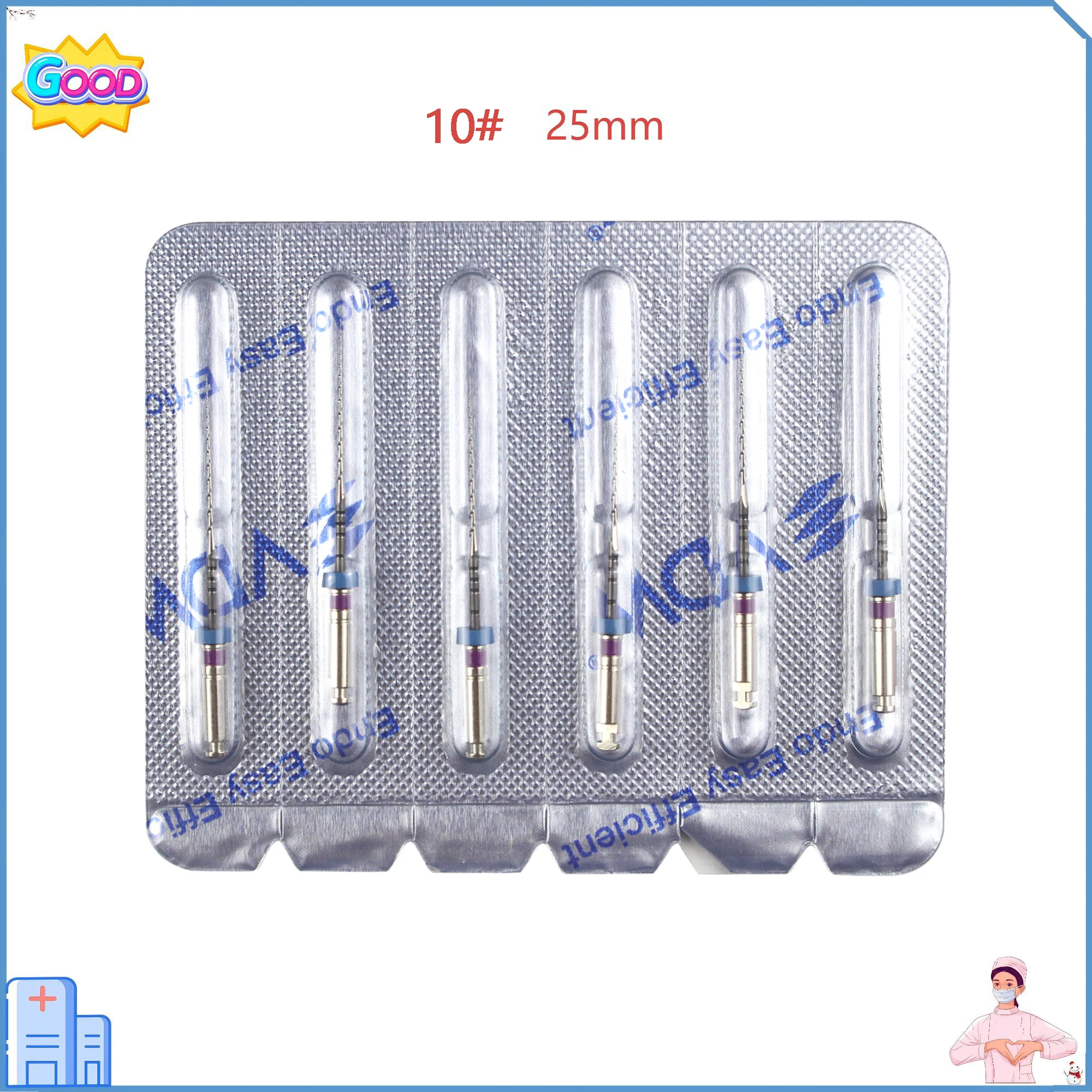 

Dental Root Canal File German /VDW NiTi-Files MTWO Nickel-titanium File 21mm/25mm 6pcs/box Root Canal Treatment Machine File