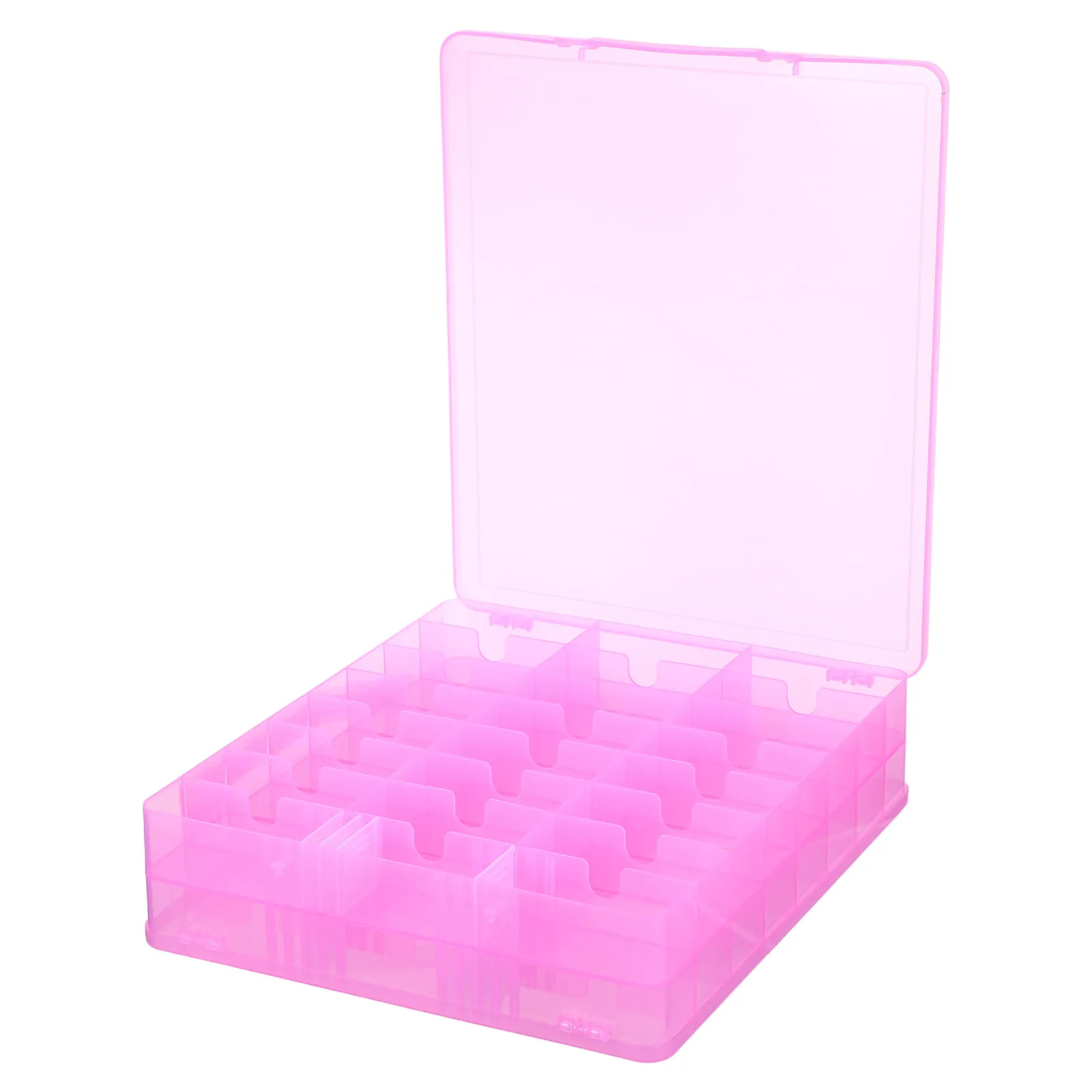 

Double-Layer Transparent Storage Box Plastic Craft Organizer 48 Compartments Portable Handle Sewing Supplies Needlework Storage