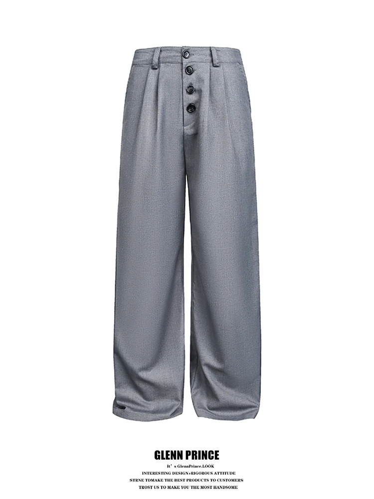 

Мужские брюки Cleanfit A-Line с широкими штанинами GPstudio2026: Новые повседневные струящиеся брюки с манжетами в классическом стиле преппи для весеннего отдыха