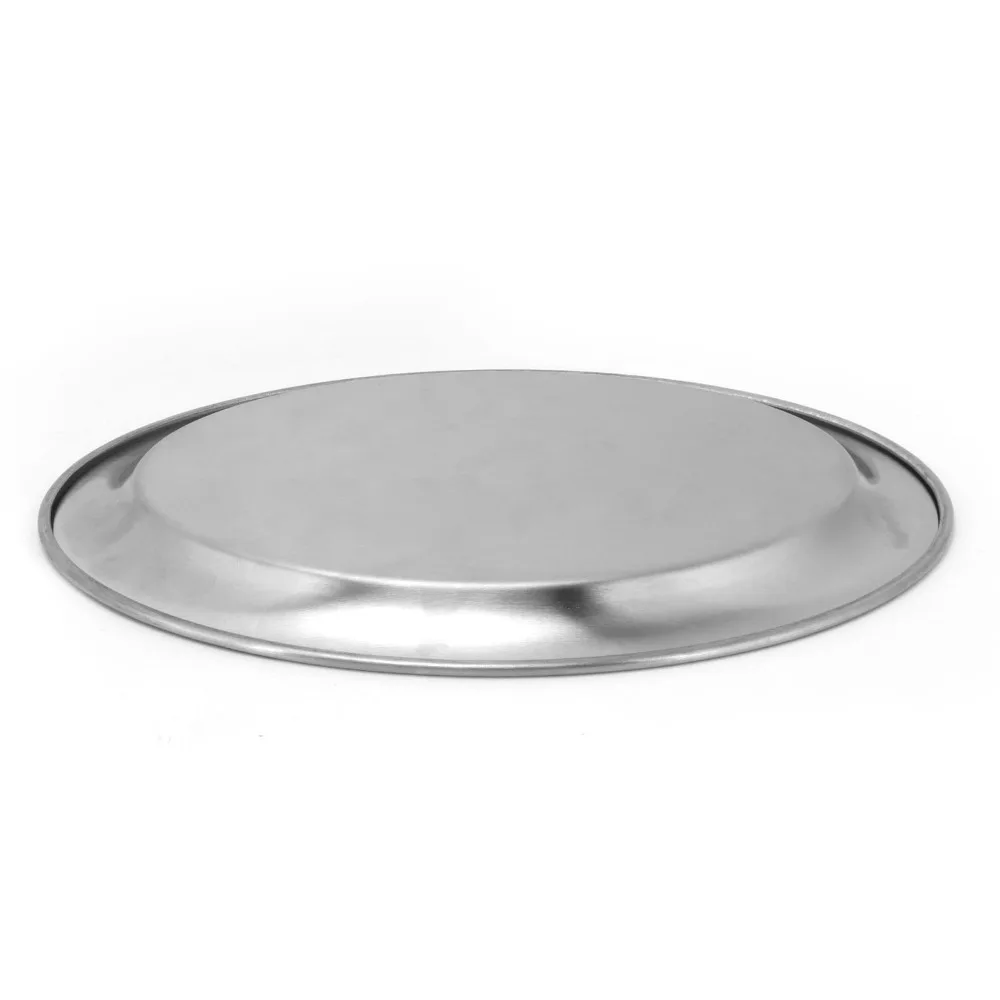 Rustless Steel Steaming Fish Plate Elongated Oval Mirror Polished Snack Platter Deep Raised Edge Thickened Food Serving Dish