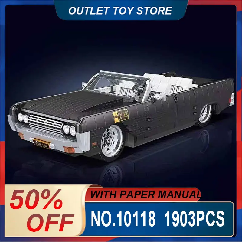 Mould King 10118 Retro Mechanical Sports Car Building Blocks Bricks, DIY Car Model, Practical Christmas Gift for Model Enthusias