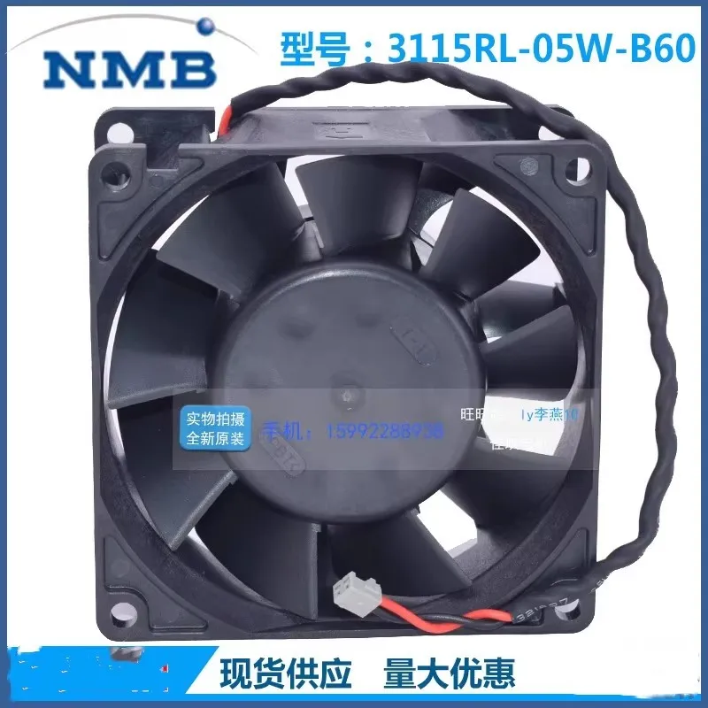 Original 3115RL-05W-B60 80 * 80 * 38MM 24v 0.50A 8CM Schneider frequency converter Cooling fan