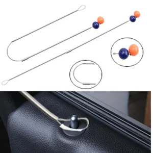 كرة أسلاك الفولاذ المقاوم للصدأ لباب السيارة ، أدوات القفل ، مستلزمات عالية الجودة ، 60 سم / 100 سم أفضل 12 جهاز لفتح باب السيارة - رقم 11