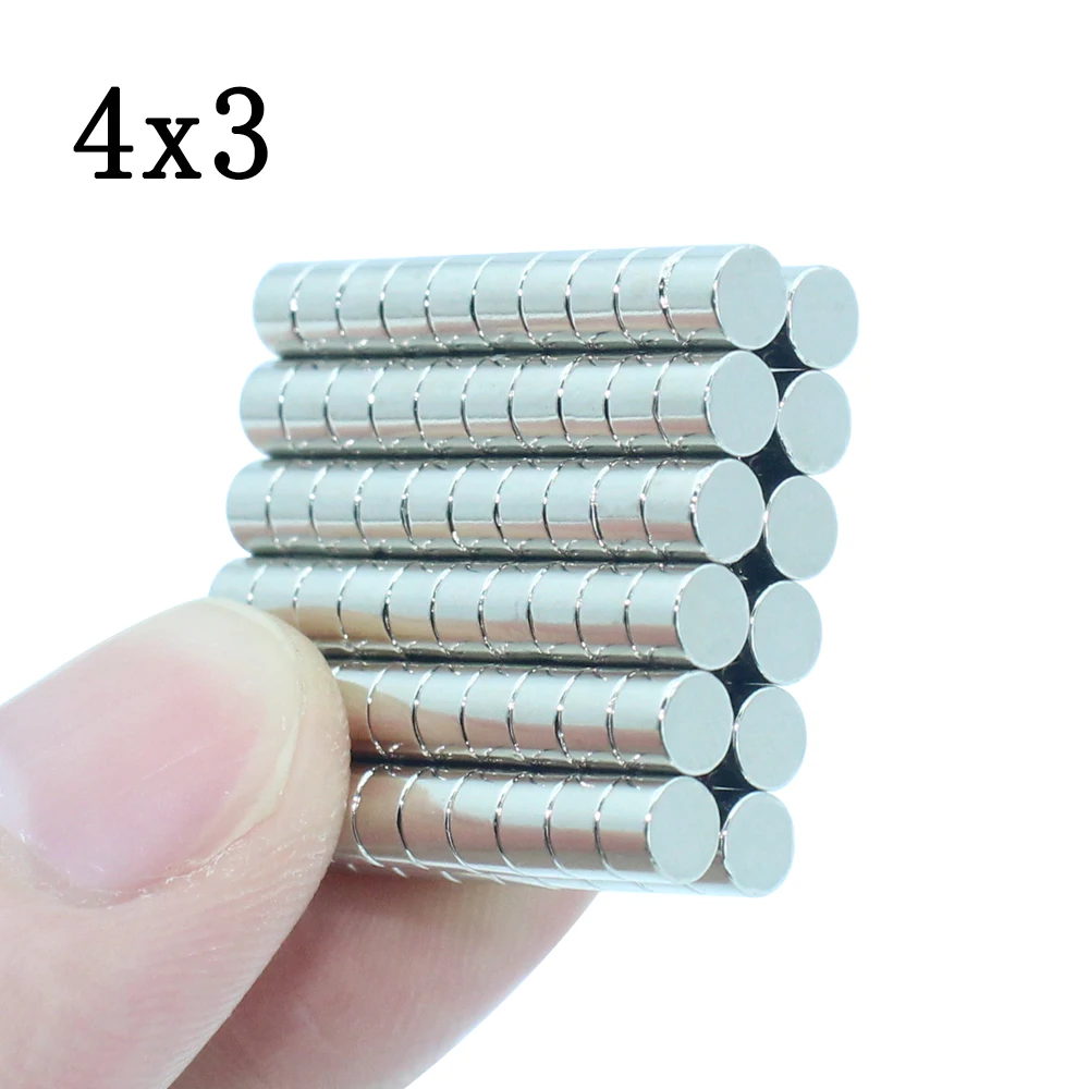 

20-500pcs 4x3mm Small Disc Magnets 4mm x 3mm N35 Rare Earth NdFeB Round Magnet Super Strong Neodymium Magnets for Crafts