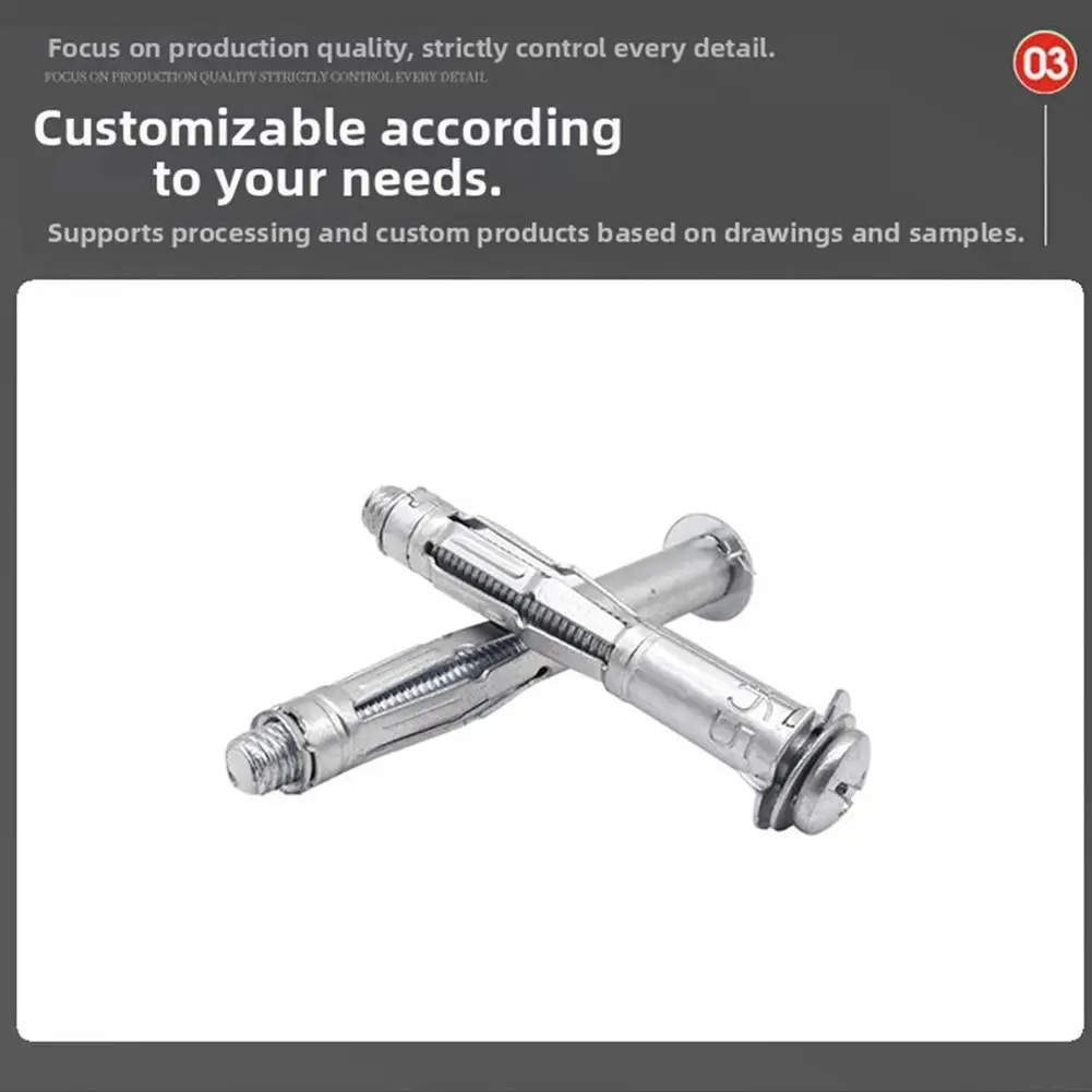 50pcs Plasterboard Expansion Screws Hollow Wall Anchor Screws M4x38mm Galvanized For Secure Drywall Fixing