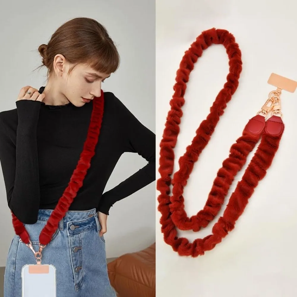 

Плюшевая подвесная веревка двойного назначения для телефона, диагональная сумка через плечо, сменный ремень для сумки, аксессуары, длинная цепочка для телефона