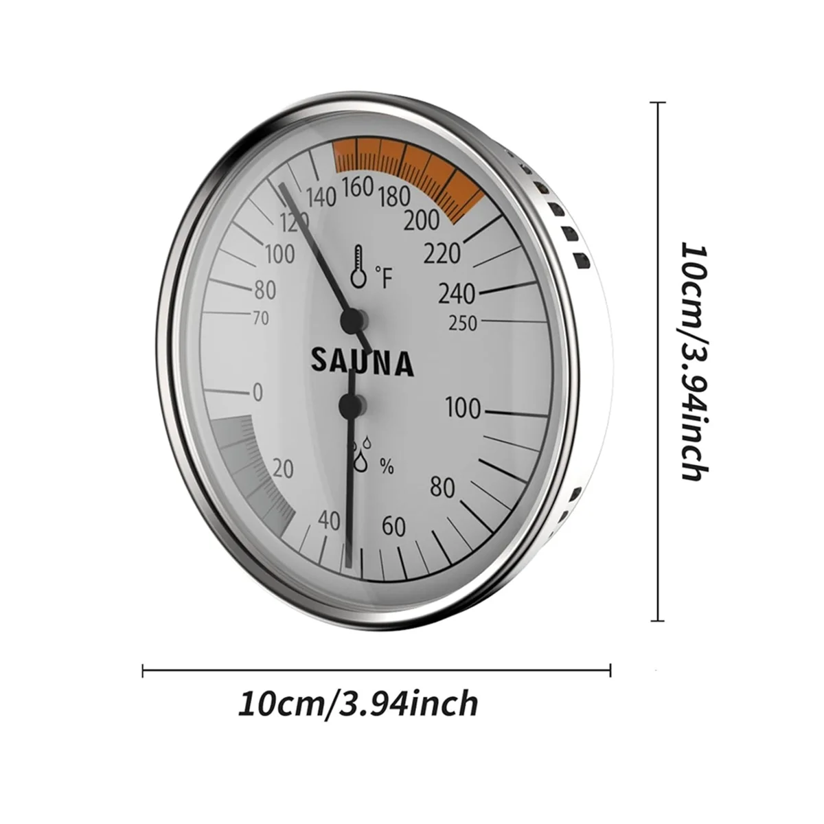 Sauna Thermometer 2-in-1 Fahrenheit Thermometer Hygrometer for Sauna Room, Indoor Humidity Temperature Monitor