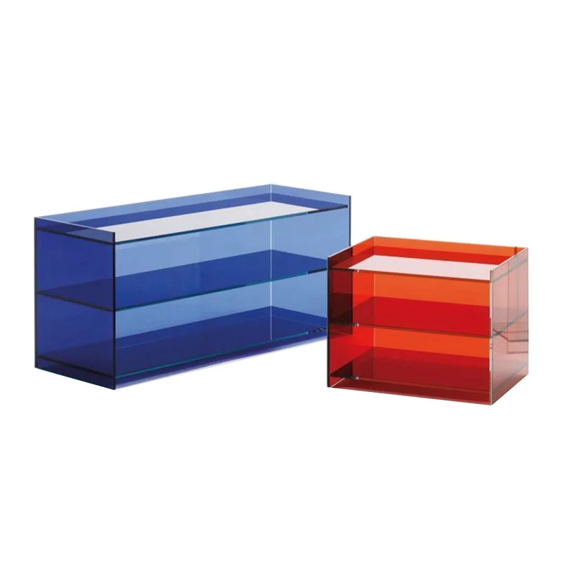 Italian minimalist acrylic chest, transparent storage, modern crystal display cabinet