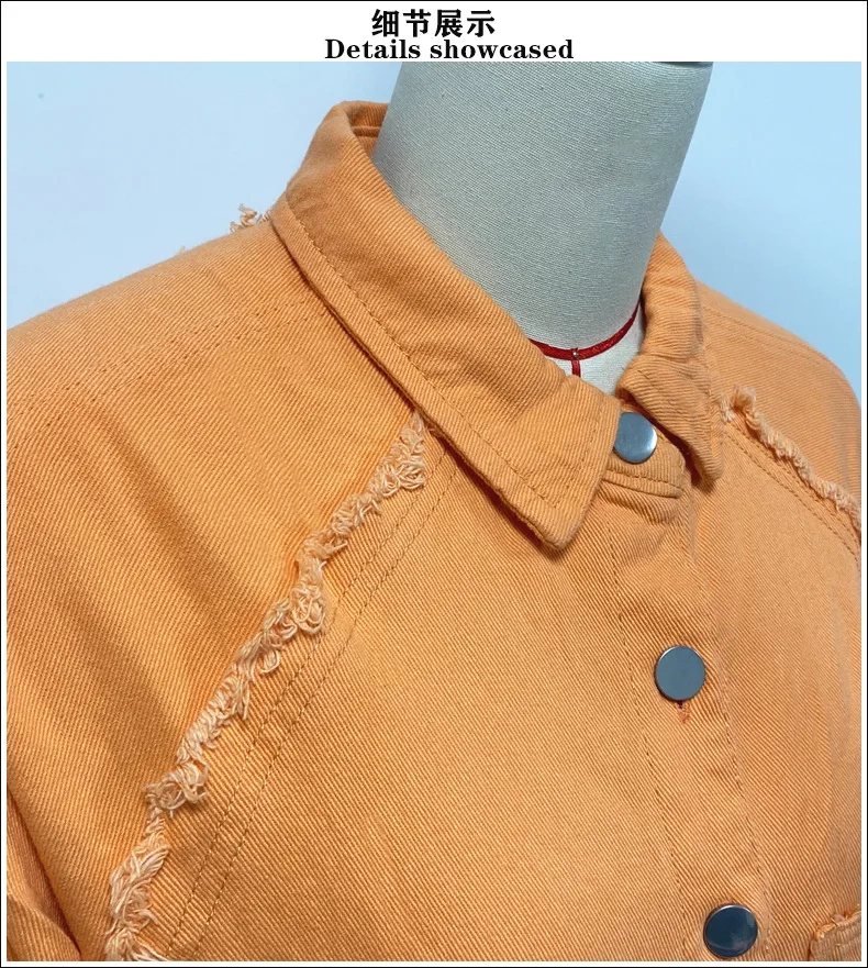 Women Coat Long Sleeve Denim Jacket Washed Raw Edges Casaul Cowboy Shirts 2026 Spring Autumn Clothing Soild Outerwears Overcoats view 6